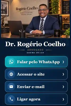 Cartão virtual do advogado Rogério Coelho